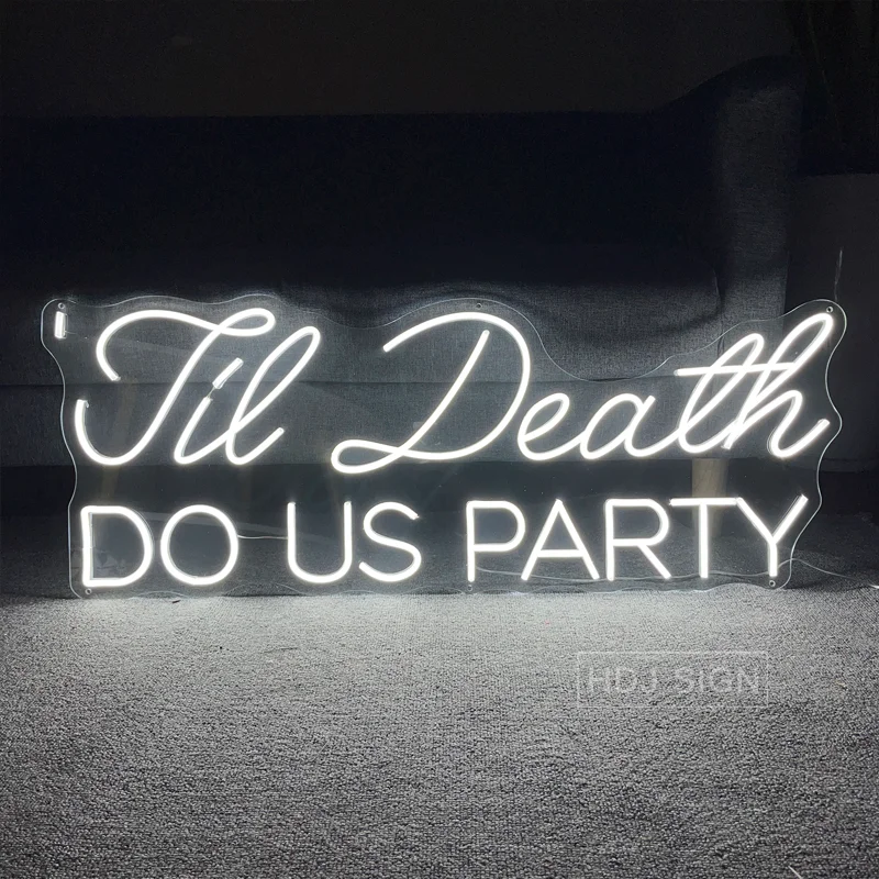 Неоновая вывеска Til Death Do us вечерние украшение для свадебной вечеринки