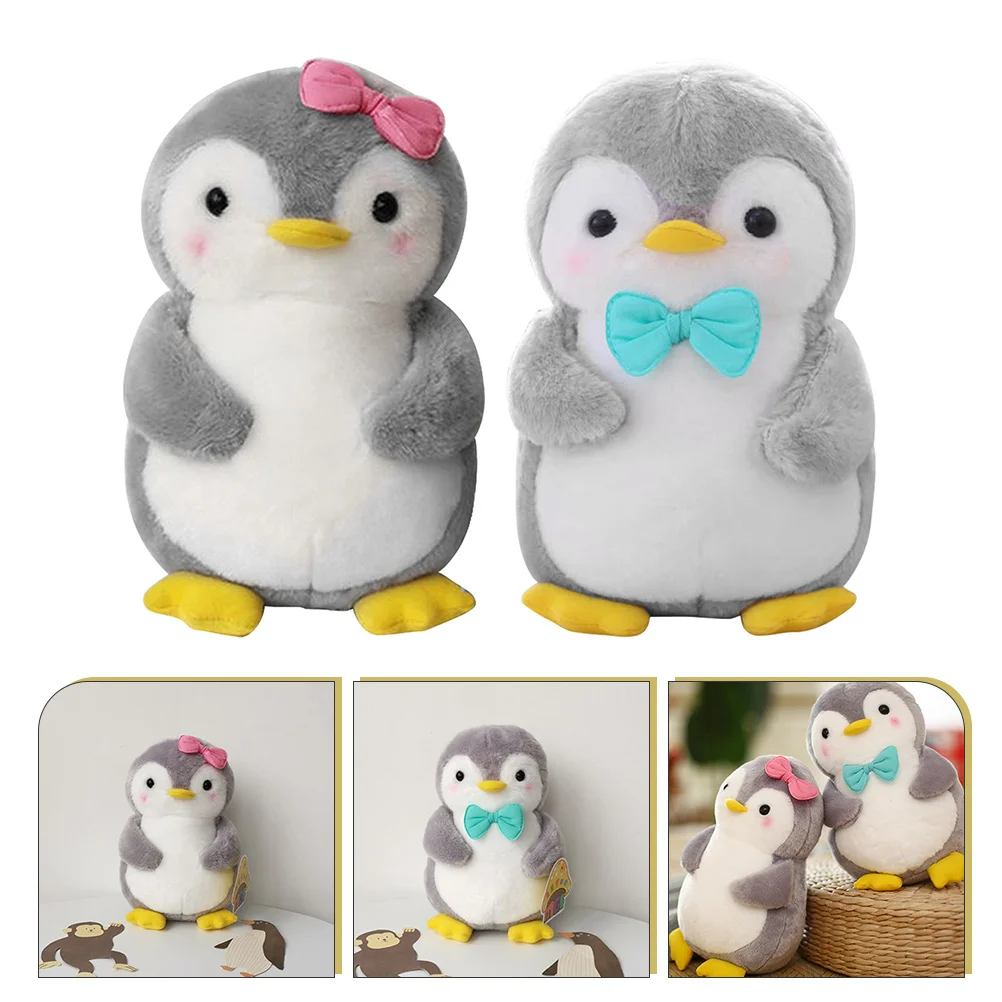 

2pcs Couple Penguin Doll Penguin Plush Stuffed Doll Cartoon Penguin Pillow
