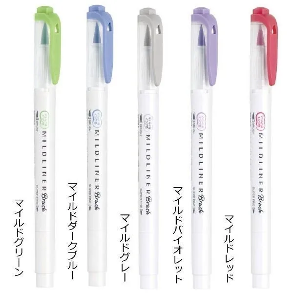 

25color 5Pcs/Set Japan Zebra WFT8 Mild Liner Brush Pen Creative Limit Double-headed Marker Pen School Supplies Stationery