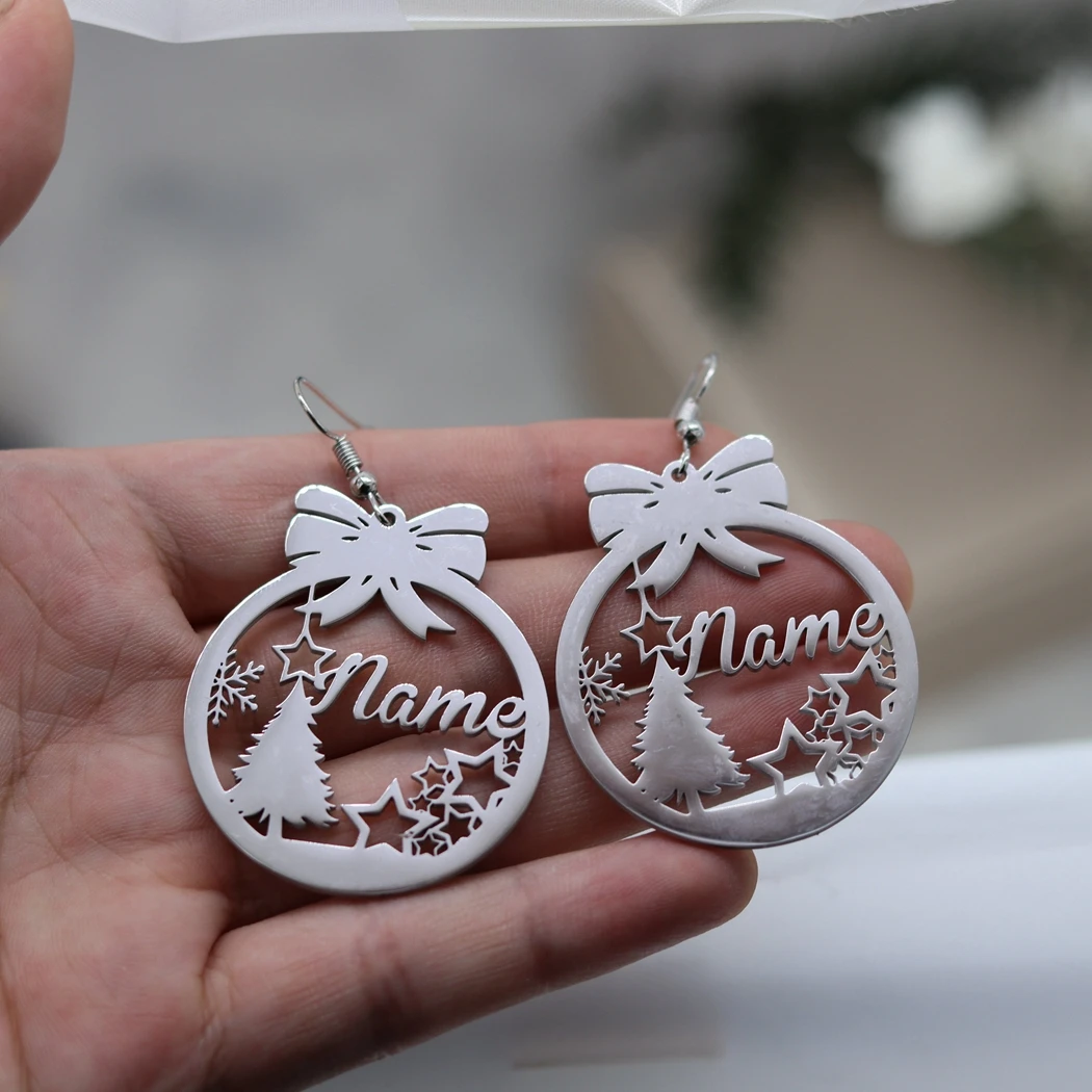 QIMING персонализированные висячие серьги с индивидуальным именем женские