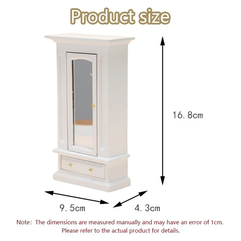 1:12 Кукольный домик мини-простой шкаф с зеркалом декор комнаты миниатюрные