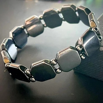 Unisex Black Stone Magnetic Therapy Bracelet 1
