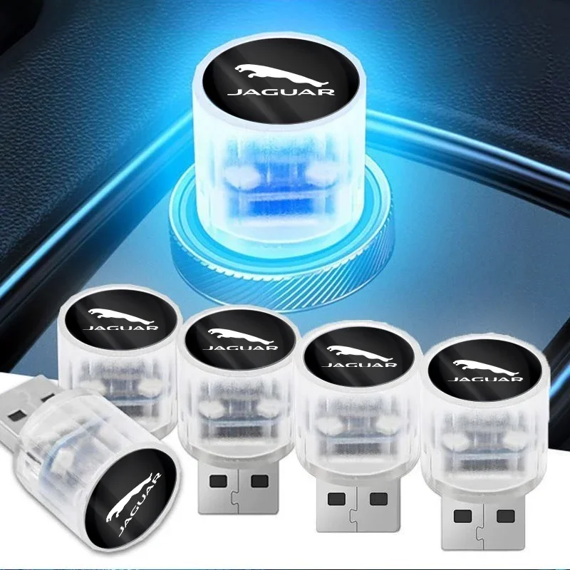 USB флуоресцентный логотип автомобиля интерьерная атмосфера для Jaguar XF XJ XE F-Pace F-Type