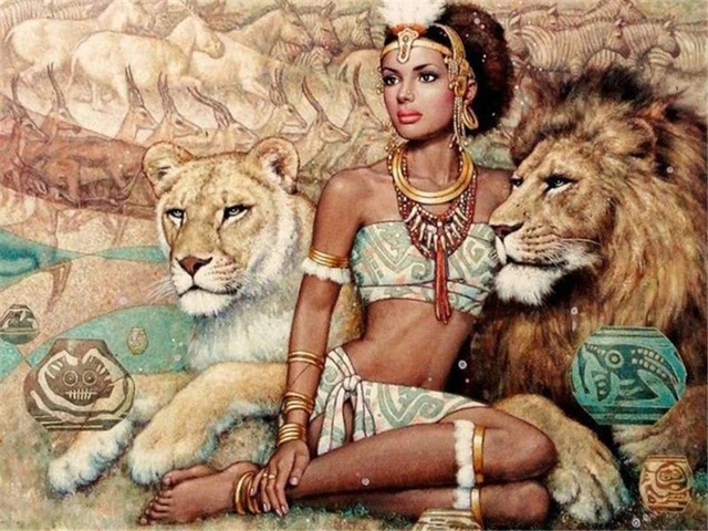 Promotional Diamond Painting Square Full Drill Fantasy Landscape Egyptian Beauties Dark Princess Picture Rhinestones Home Decor |