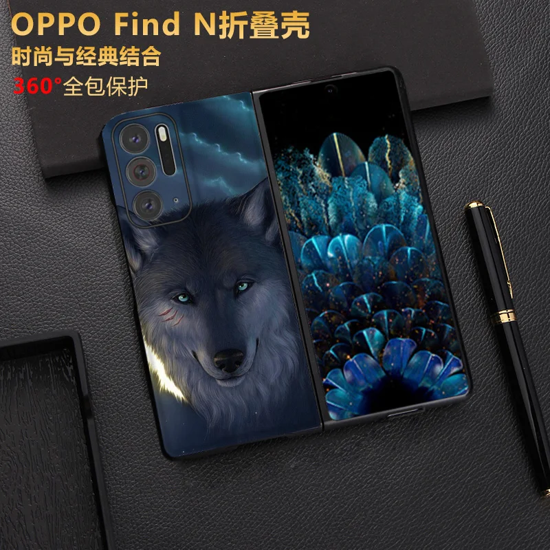 

Fold Case for Oppo Find N Case for Find N 5G Flip Case High-End Foldable Screen Leather Pattern Protective Cover Peum00 Case