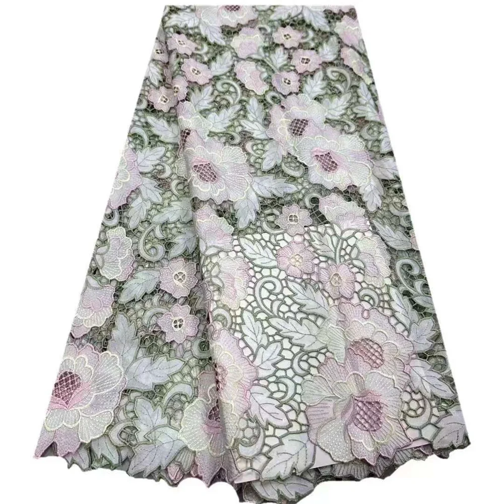 Новинка 2024 африканская роскошная кружевная ткань из гипюра нигерийская высокая