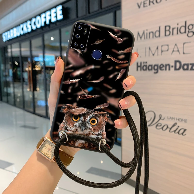 Чехол на шею и ремешке для троса чехол Tecno Camon 18 Premier 17 Pro P 18i X Xpro бамперы телефона s