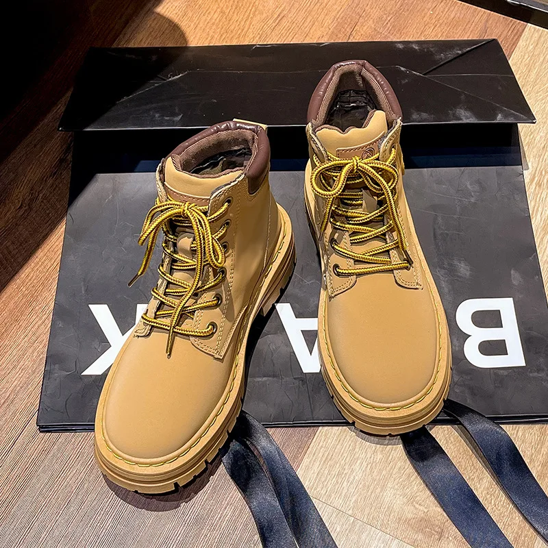 Classic Women Ankle Boots 2022 New Winter New Platform Shoes Women Casual Punk Shoes Women Motorcycle Design Booties Free