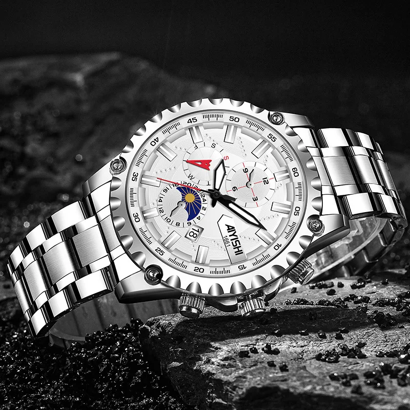 

2022 New Fashion Brand Men Automatic Wristwatch Sports Watches Mens Luxury Watch Clock Male Stainless Steel Relogio Masculino