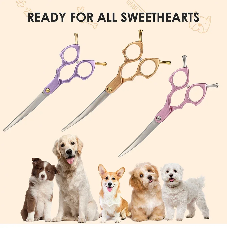 6 5 &quotИзогнутые Ножницы для груминга собак 440C уход за домашними животными из