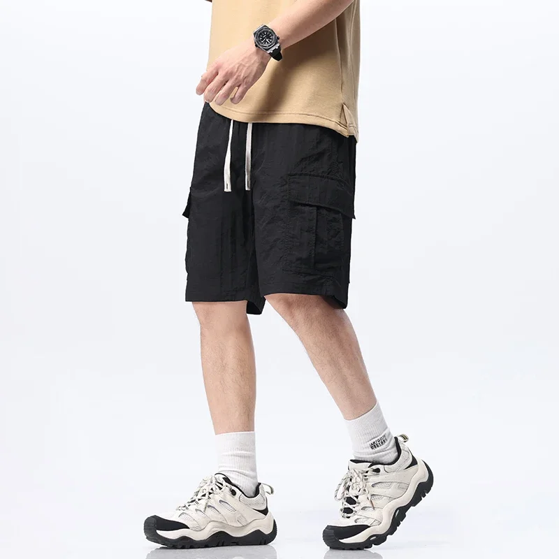 Шорты-карго мужские летние модные свободные спортивные Капри тонкие