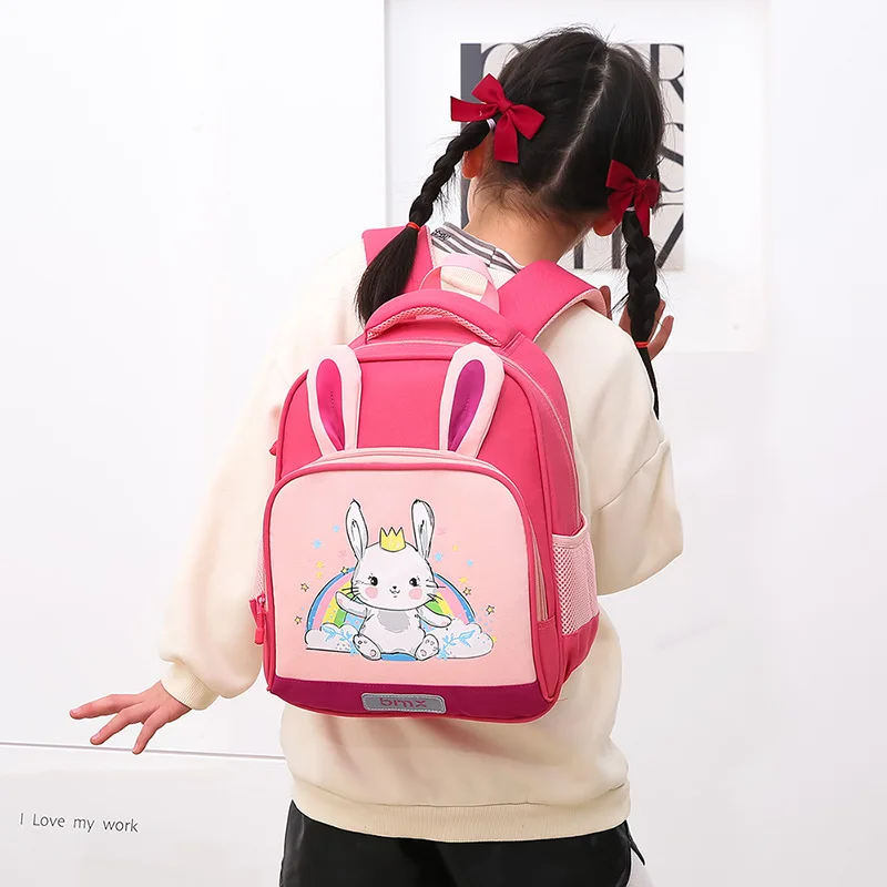 New Kindergarten School Bag 3-6 Years Old Boys and Girls Fashion Cute Cartoon Monster Rabbit Backpack Reducing Load Backpacks