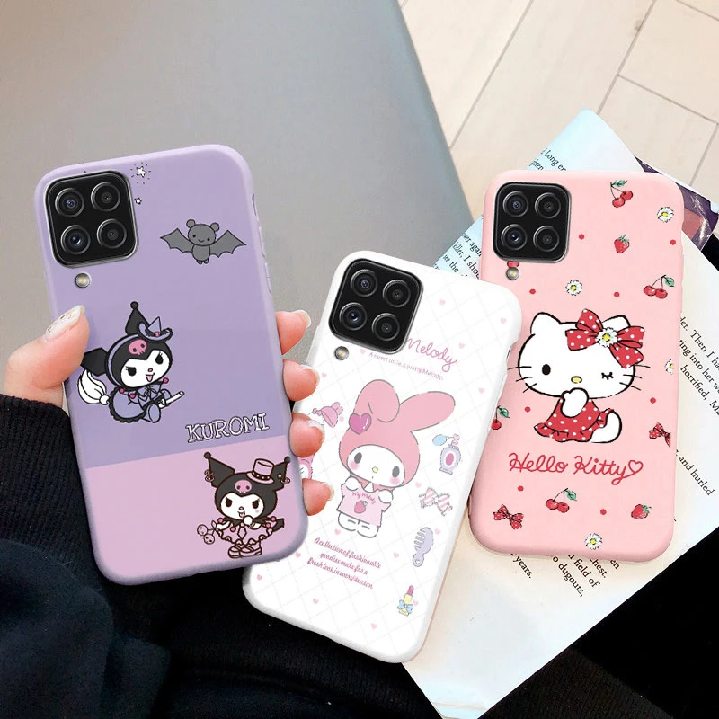 Cute Cartoon Sanrio kuromi Phone Case for Samsung Galaxy A12 M12 F12 Back Cover Girls for samsung a12 m12 f12 a 12 Silicone Case