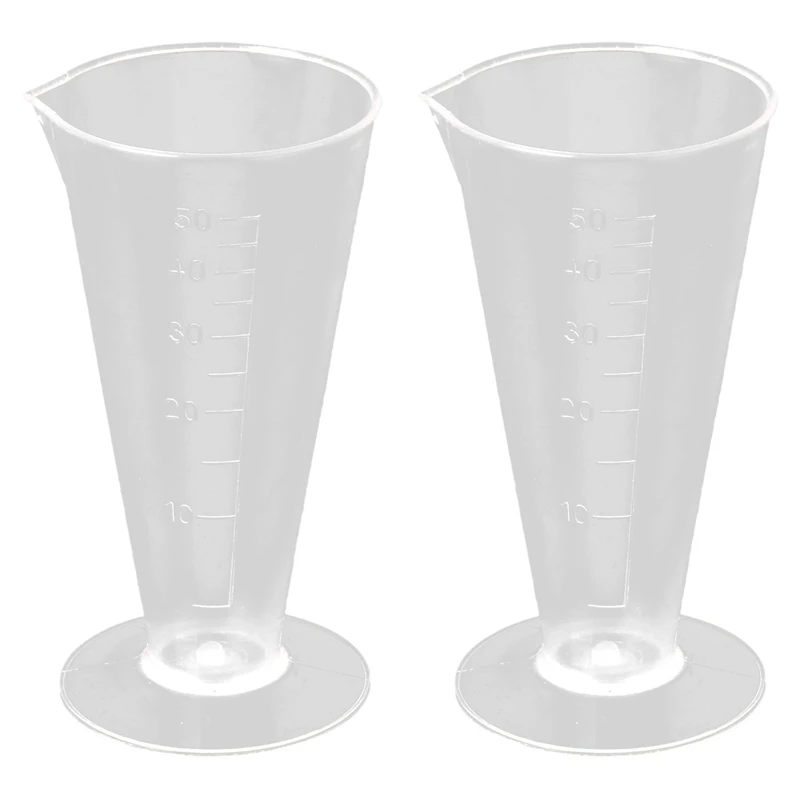 

2X 50Ml Kitchen Laboratory Plastic Measuring Cup