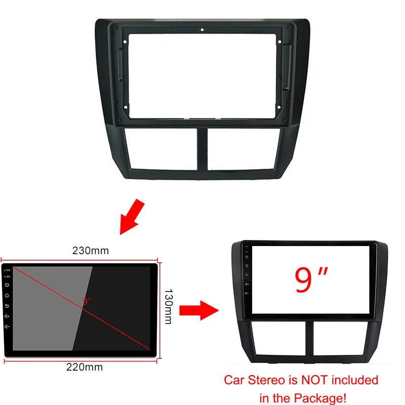 9-дюймовая Автомобильная панель для SUBARU Foreset 2008-2012 стерео двойная Din рама Dvd аудио