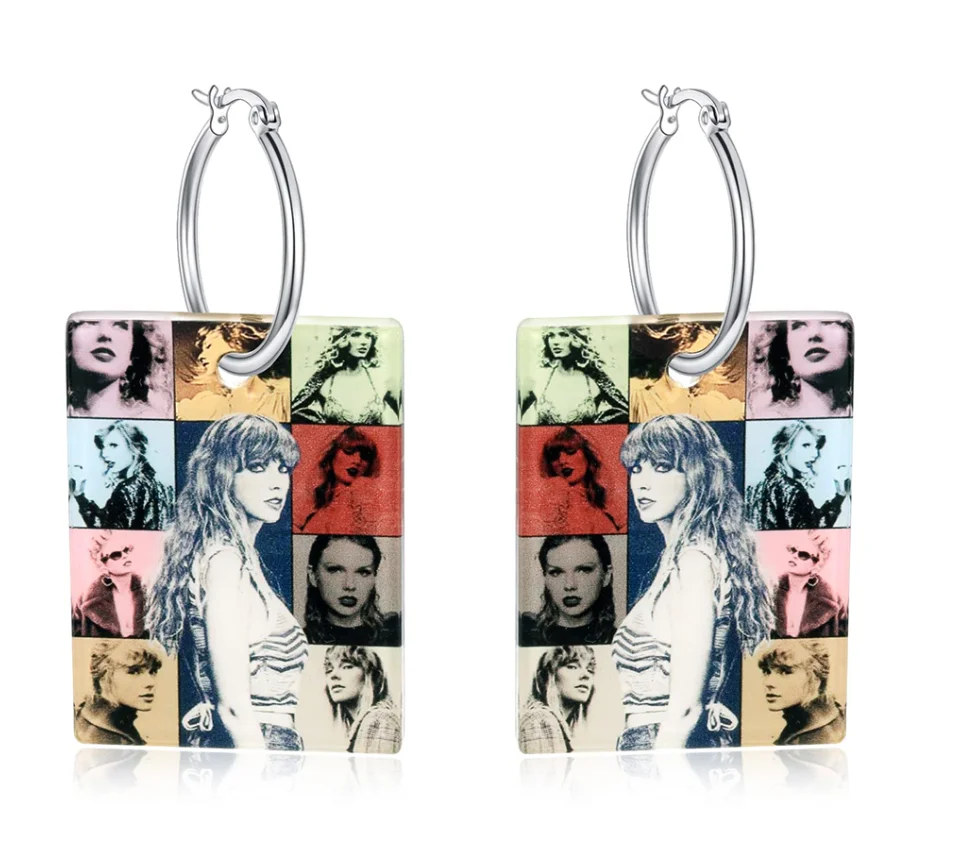 

Taylor the Swift "The Eras Tour" Fashion Hoop Earrings for Women TS Dangle Earrings 2023 Concert Gifts for Music Lover