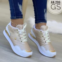 ladies sneakers mesh plaid lace up ladies platform shoes outdoor running walking shoes comfortable womens shoes zapatos mujer