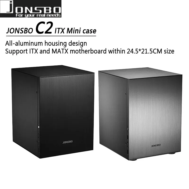 

JONSBO C2 полностью алюминиевый ITX мини-корпус Поддержка радиатора ЦП ATX Поддержка высоты 80 мм видеокарта поддерживает длину 210 мм