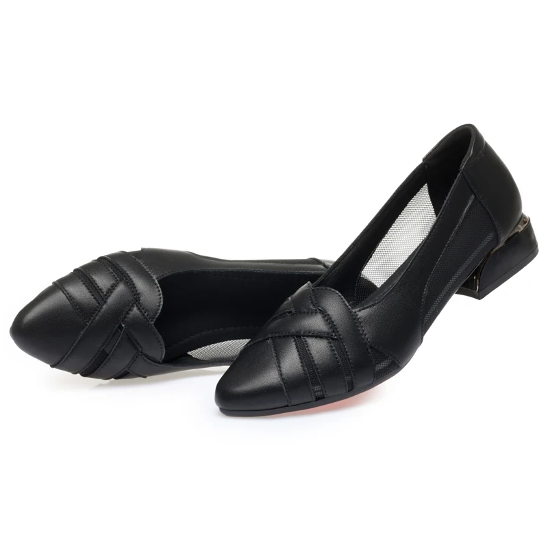 DIMANYU Mesh Shoes Women 2023 New Genuine Leather Women Shoes Large Size 41 42 43 Openwork Anti-slip Women Shoes