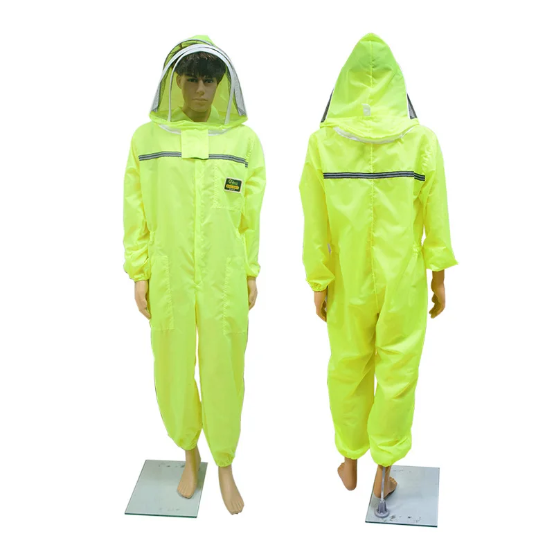 Fluorescent Green Anti Bee Suit Ventilation Bee Proof Clothing One Piece Suit Beekeeping Protective Clothing Mosquito control
