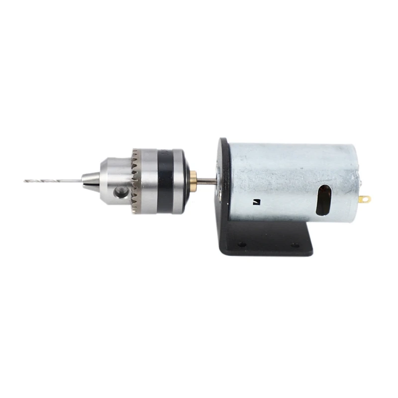 

Best 2X Dc 12-36V Lathe Press 555 Motor With Miniature Hand Drill Chuck And Mounting Bracket Dc Motor