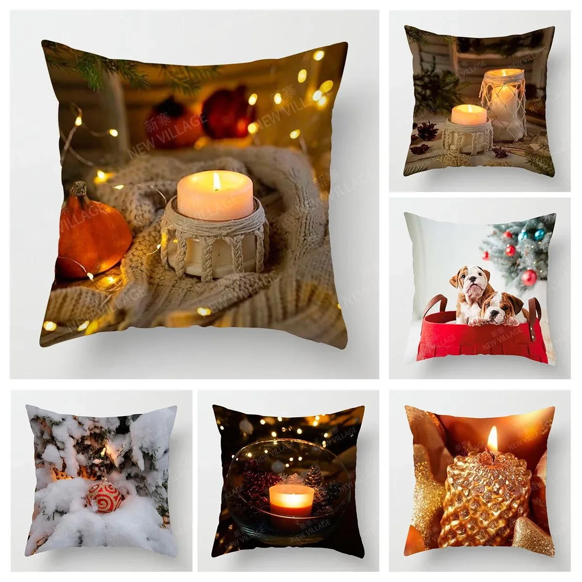 Декоративные наволочки для домашней гостиной рождественские Короткие Плюшевые