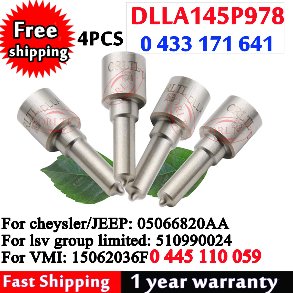 Фото 4 форсунки DLLA145P978 0433171641 для дизельного топлива, для CHRYSLER VOYAGER 2.5/2.8 CRD 0445110059 0 445 110 059 0986435149 №1