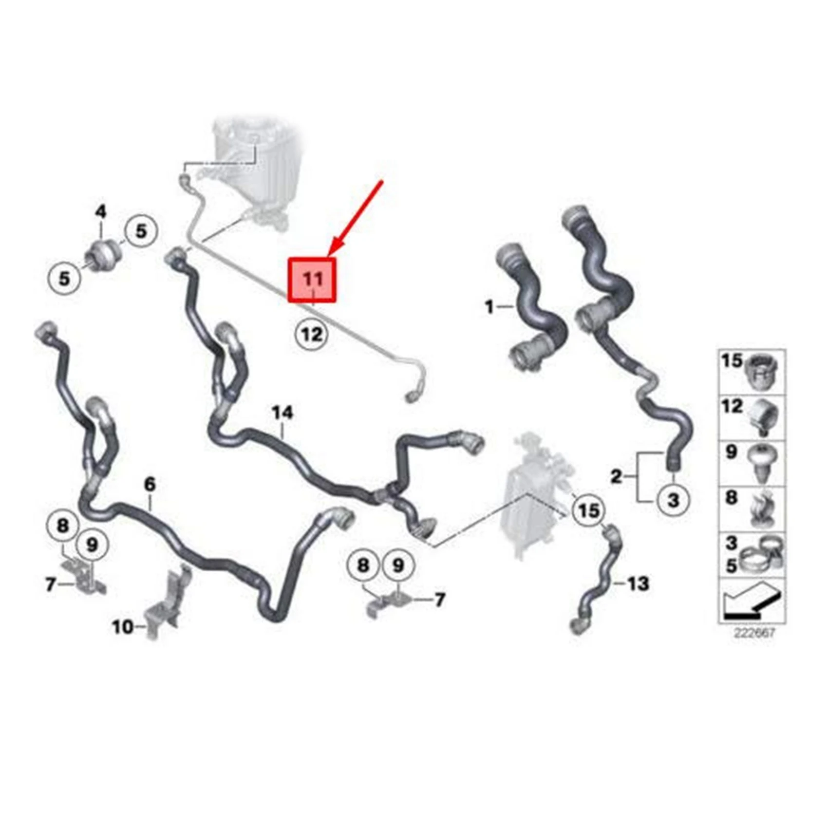 Система охлаждения шланг охлаждающей жидкости вентиляционная трубка 17127578405 для