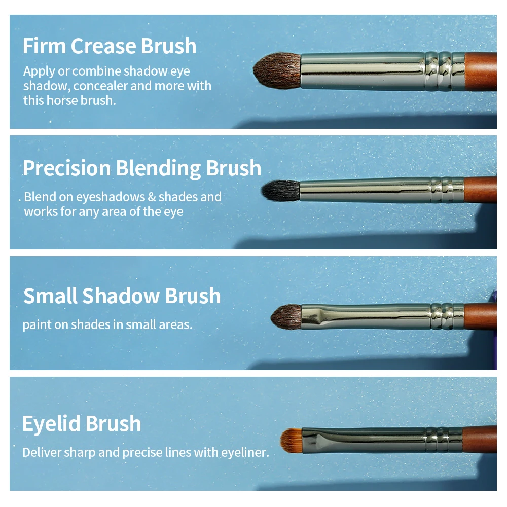 OVW Point Shader Eye Brush Set Horse Hair Tapered Smudge Crease Blending Eyeshadow Brushes Makeup brochas de maquillaje 4pcs | Красота и