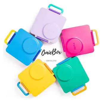 OmieBox Children's stainless steel lunch box leak-proof divider bento to keep warm portable lunch box Design portable divider 1