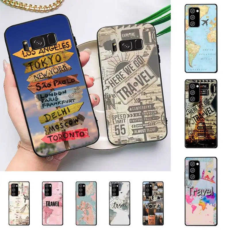 

World Map Travel Phone Case for Samsung J 2 3 4 5 6 7 8 prime plus 2018 2017 2016 core