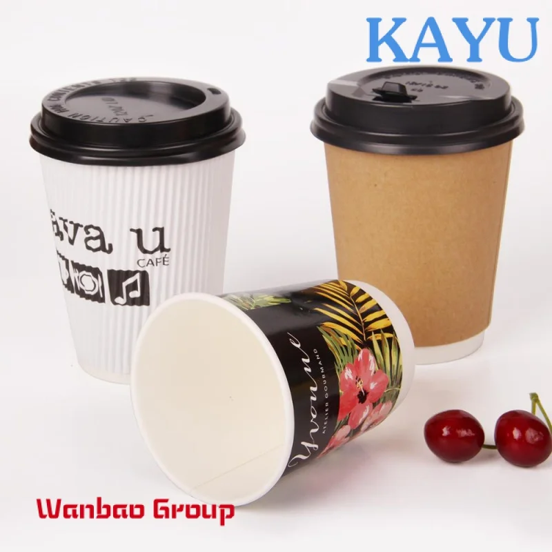 ripple wall disposable paper cup,Bio paper coffee to go cups with lids,Takeaway ripple coffee paper cup with lid