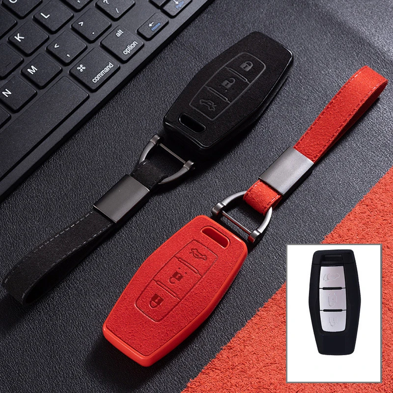 

3-кнопочный чехол для ключей для Mitsubishi Outlander 2023, автомобильный умный чехол для ключей с дистанционным управлением, защитный чехол-брелок, аксессуары для ключей
