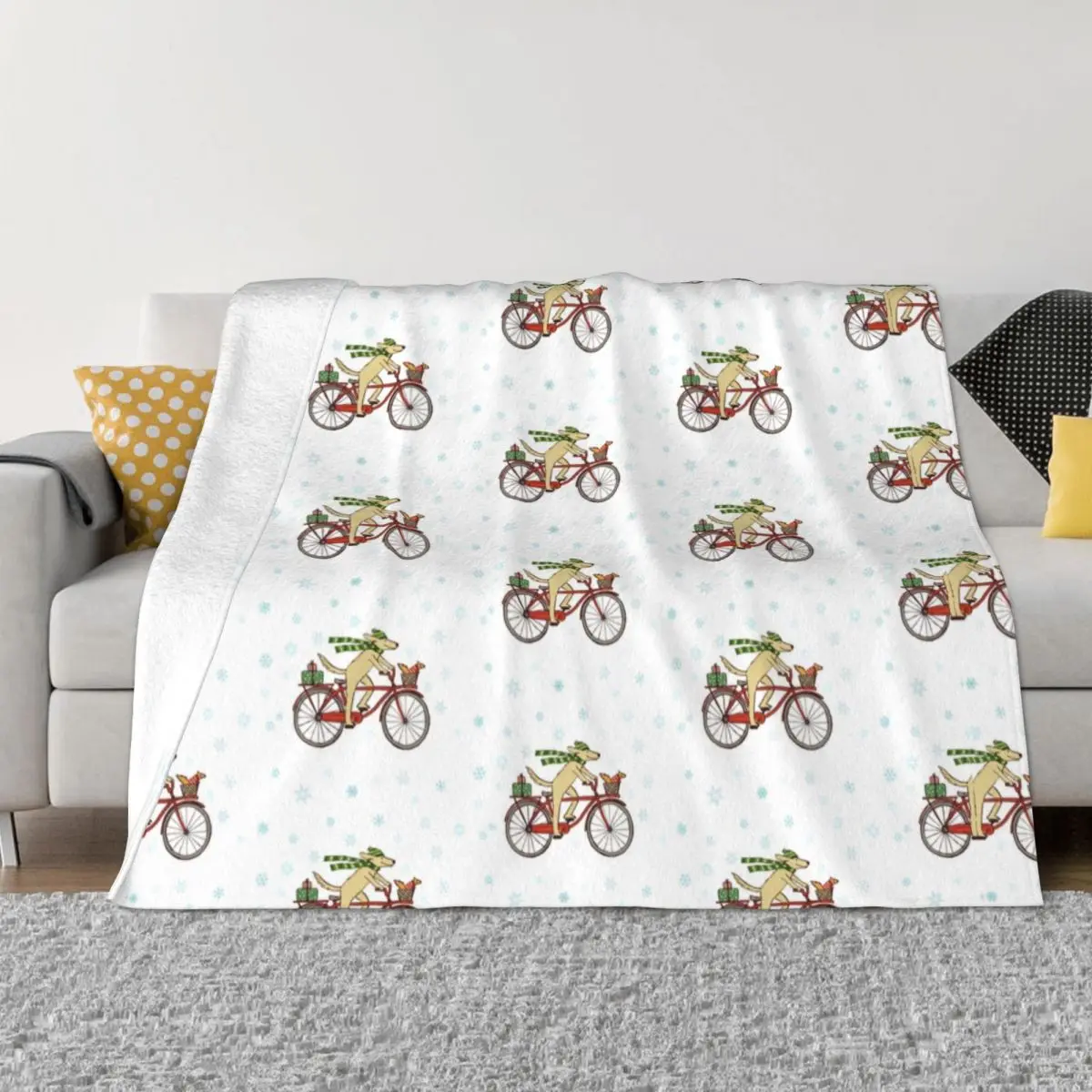 

Dog Riding Bicycle Blanket Fleece Summer Air Conditioning Cycling Race Thin Throw Blankets for Sofa Bedroom Bedding Throws