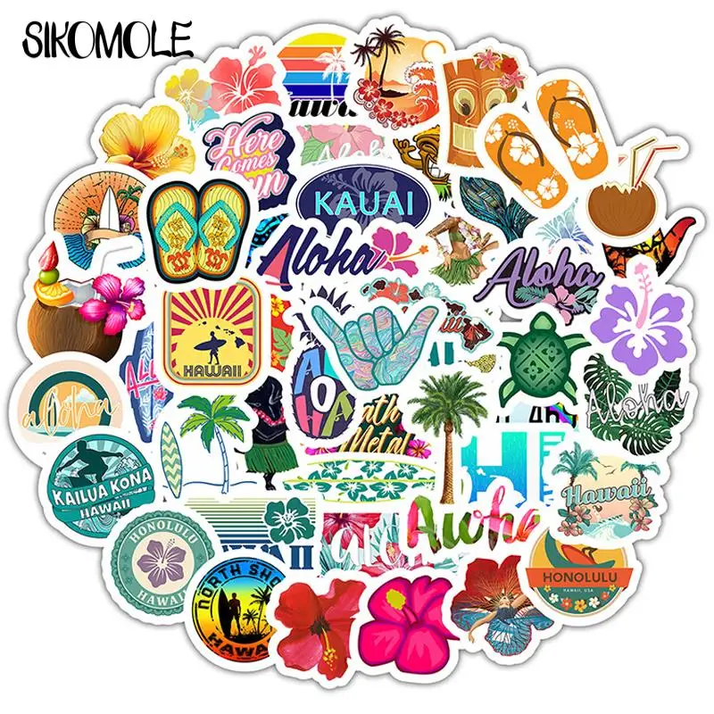 Summer Hibiscus Flower Diy Toys Laptop Skateboard Luggage He