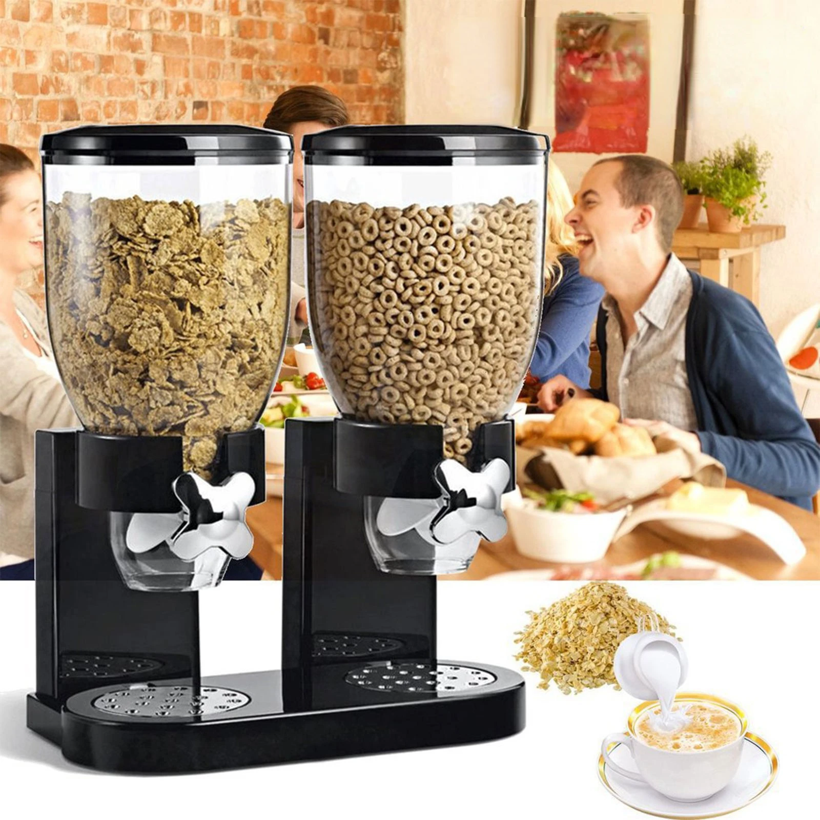 2L Single Barrel Cereal Maker Kitchen Miscellaneous Food Storage Canister Oatmeal Dried Fruit Snacks Storage Jar Kitchen Items