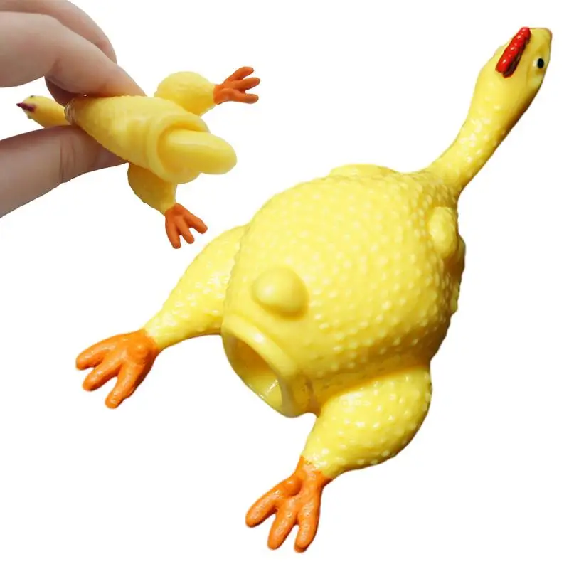 Сжимаемые игрушки с животными мультяшные скрипучие курицей забавная