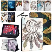 for apple ipad air 5pro 1110 59 7air 1 2 3 4ipad 2345th6th7th8th9thmini 12345 feather pattern tablet stand case