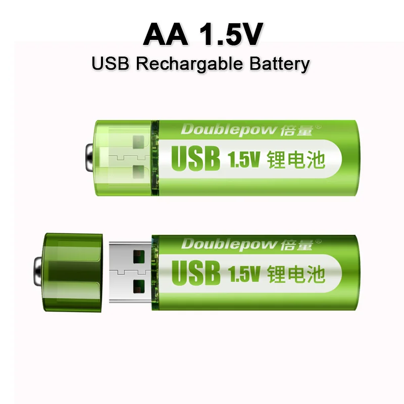Перезаряжаемая батарея 1,5 в AA МВт/ч USB AA, перезаряжаемая литий-ионная батарея для пульта дистанционного управления, мыши, маленького вентилятора, электрическая батарея для игрушек