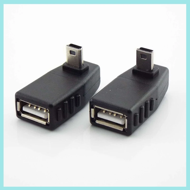 Фото Угловой переходник 90 градусов Mini USB 5-контактный (штекер) на USB (гнездо) OTG-адаптер для автомобиля, MP3, MP4, планшетов, телефонов, U-дисков B2 №5