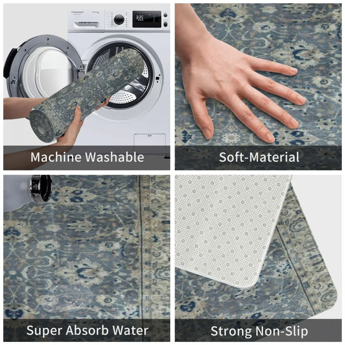 Античный турецкий дневной коврик с рисунком для ванной