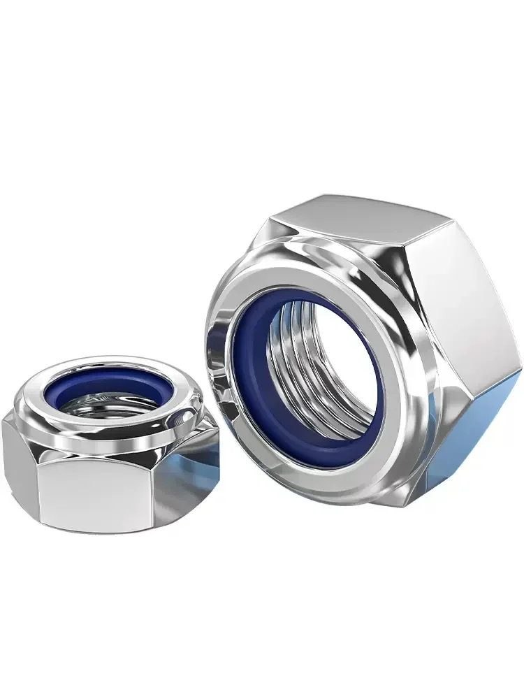 

DIN985 304/316 Нейлоновая самоблокирующаяся шестигранная стопорная гайка из нержавеющей стали