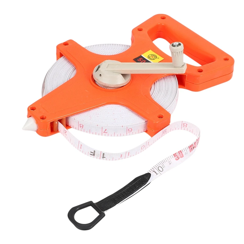 

Promotion! 1Pc 30M/100Ft Meter Open Reel Fiberglass Tape Measure Inch Metric Scale Impact Resistant Plastic Measure Tools