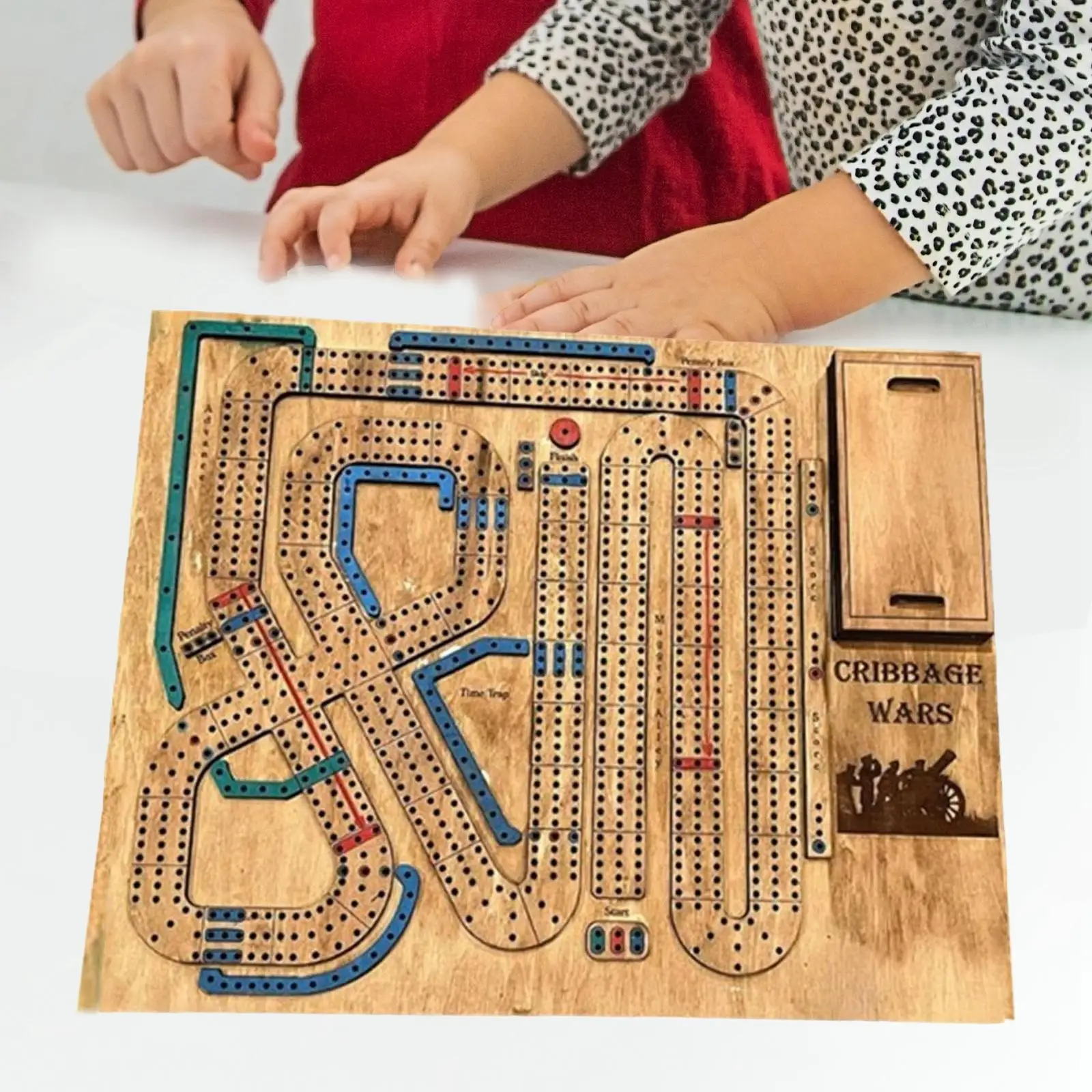 Wooden Cribbage Board Game Set Multifunctional Gifts Wood Ornament Kids Ages