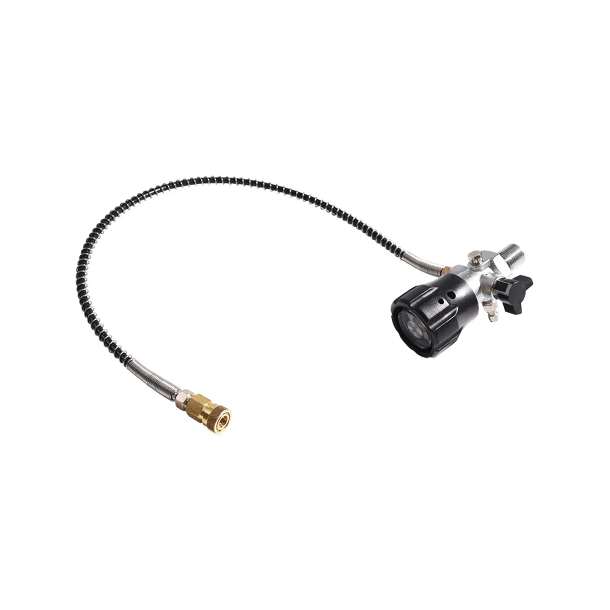 

CO2 Tank Compressed Air DIN Valve Gauge & Fill Station,6000Psi High Pressure, 6Mm Quick Disconnect Adapter,Black