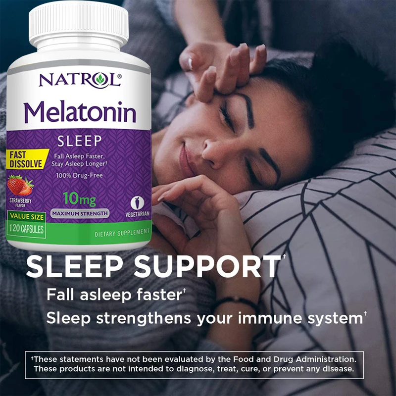 

Melatonin Dissolves Fast,Helps You Fall Asleep Faster, Stay Sleeping Longer, Boosts Immune System, Maximum Strength Easy To Take