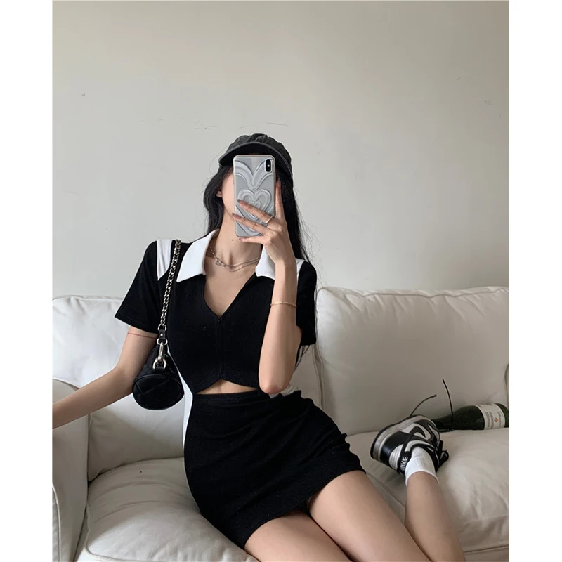

ILARES Streetwear Women Sexy Dresses Woman Black Dress Women Korean Fashion Skirt 2022 Summer Bodycon Clothing Corset Woman Y2k
