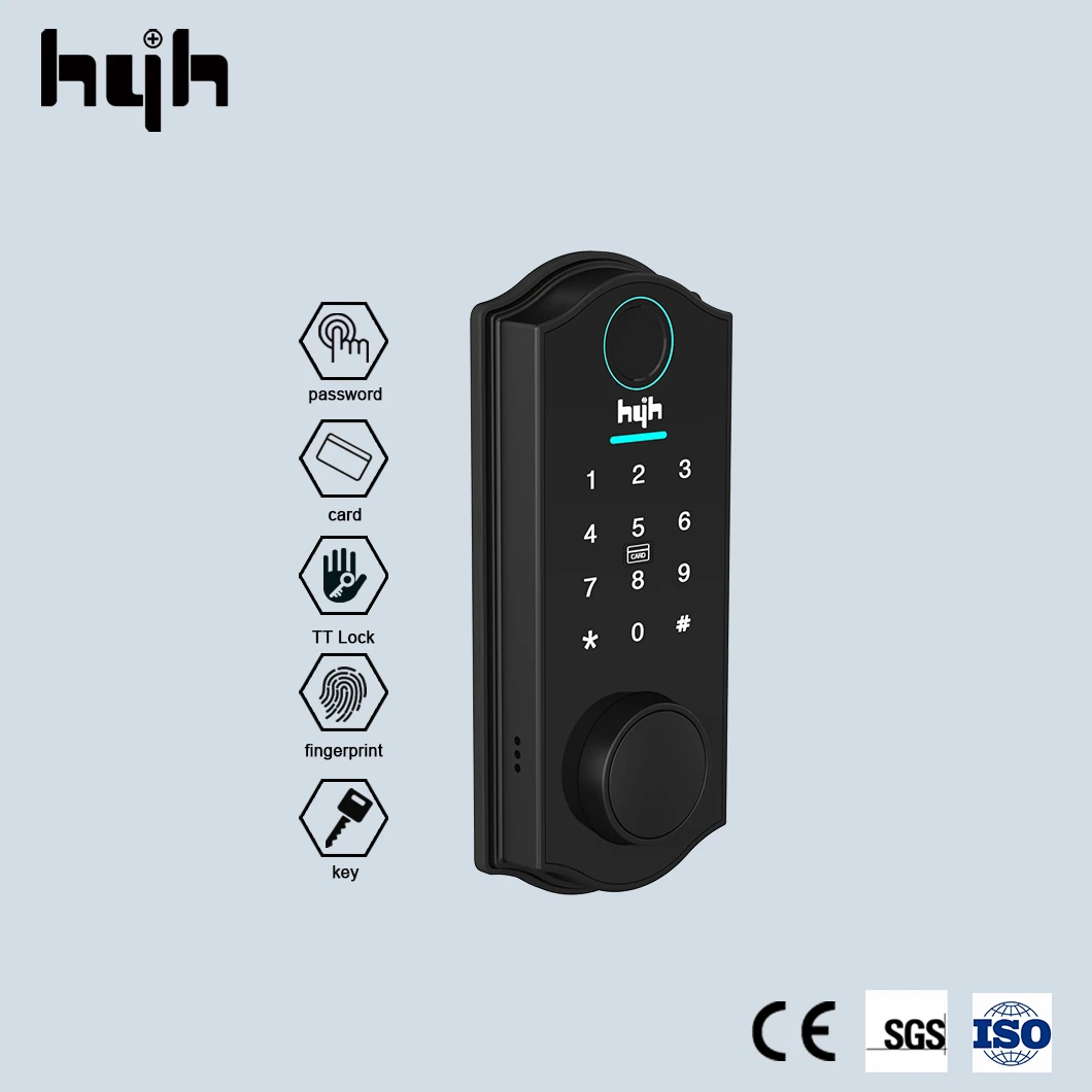 Умный дверной замок HYH с приложением TTlock, электронный биометрический замок с дактилоскопическим паролем, БЕСКЛЮЧЕВОЙ вход, автоматический ...