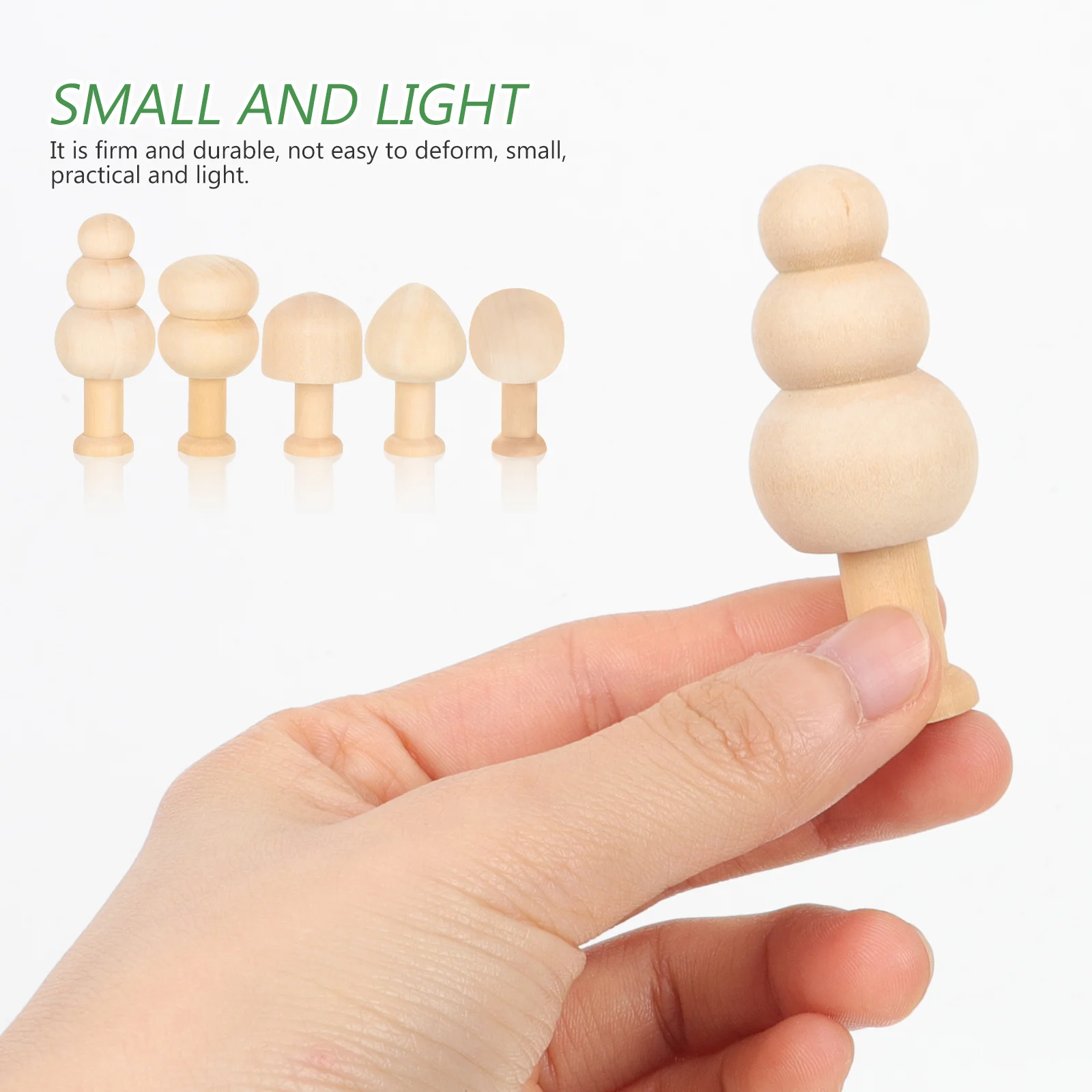 

10 Pcs Small Wooden Mushroom Figurines Home Decor Miniature Shapes Unpainted Lotus Tree Toy Child