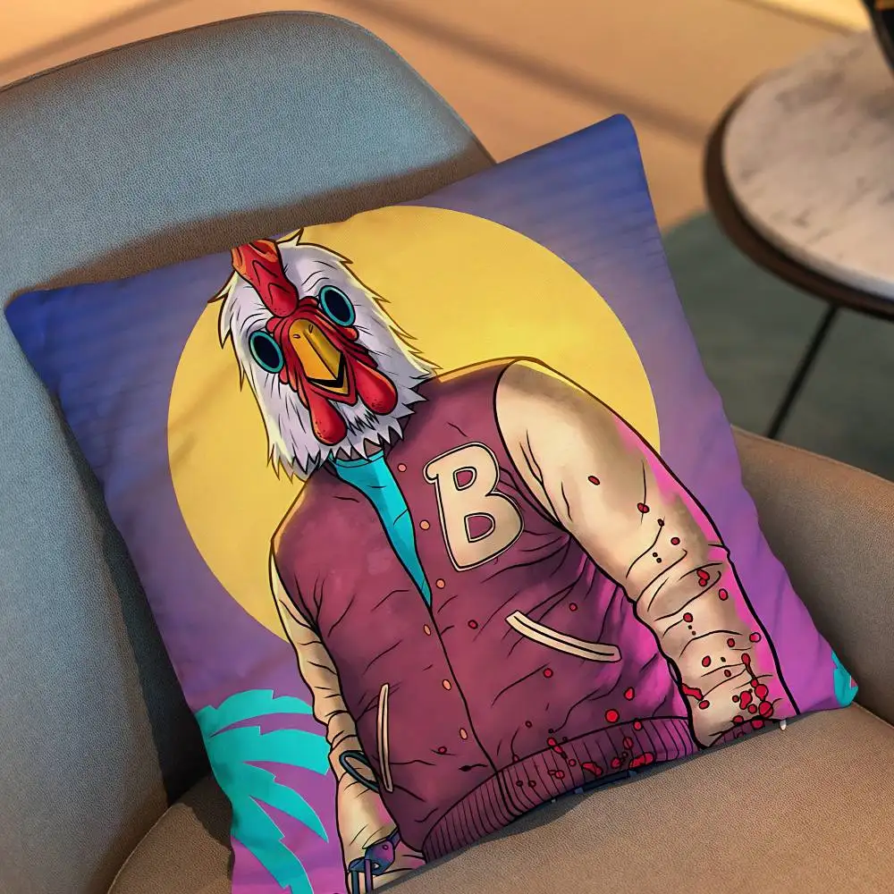 Наволочка для подушки The Son Jacket Biker Hotline Miami, квадратная, с двусторонней печатью, из короткого плюша, для дивана, для спальни (art.: 3920d9511d032) - 3920d9511d032
